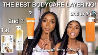 How to Layer Body Care *Precisely* for A Clean Even Glow | Long lasting Scent , Frequency to follow