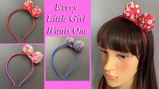  Very Pretty Girl's Bow Headband | Hair Band | How to make Bow Headband | Faixa de cabeça com arco