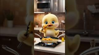 The little duck makes french fries for its young master to eat.#shorts #cute #cuteanimals #duck