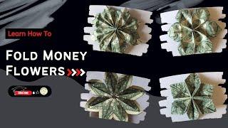 DIY How To Fold A Money Flower For A Graduation Lei | Easy Money Flowers |  Origami Dollar Tutorial