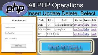 insert update delete in php mysql || php mysql || select insert update delete in php mysqli example