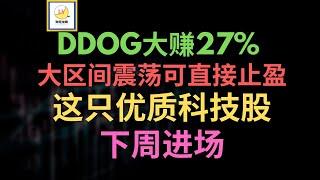 DDOG大赚27%，大区间震荡可以直接在上沿止盈，MSTR NKE FTNT分析，这只优质股下周准备进场｜技术分析｜价格行为交易