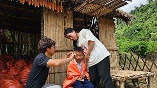 Kind-hearted man came to help cut his son's hair, Harvesting corn - Single mother