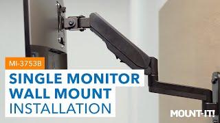 Height Adjustable Single Monitor Wall Mount | MI-3753B  (Installation)