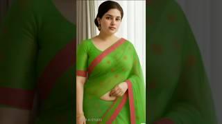 Grace in Green Saree | Elegant AI-Generated Animation | MMR AI STUDIO Shorts