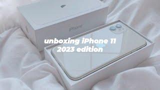 iPhone 11 Unboxing 2023 ️(white) | Aesthetic Unboxing (128 gb) ◇
