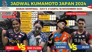 Jadwal Kumamoto masters Japan 2024 Babak Semifinal ~ Jorji vs Sim YUjin ~ Leong JH vs Jojo