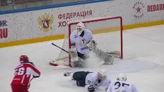 VHL Denis Perevozchikov in action during the Torpedo @ Zvezda hockey game