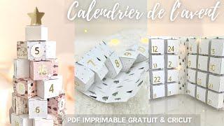 FABRIQUER GRATUITEMENT SON CALENDRIER DE L'AVENT | PDF & Cricut DIY création de Noël 