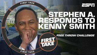 Stephen A. RESPONDS to Kenny Smith's free throw challenge   | First Take