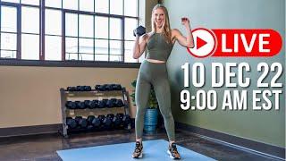 LIVE 30 min Full Body Dumbbell Workout