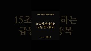 단기적 급등이 나올 종목 15초안에 정리합니다