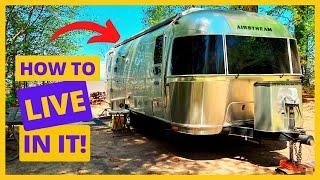 Airstream Flying Cloud Tour & Living "Full Time" in a 25' Travel Trailer HACKS!!! 