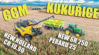 CCM Kukuřice |   Nový John Deere 6R 250 | New Holland CR 10.90 | Perard Interbenne 25