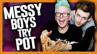 MESSY BOYS TRY POT (ft. Troye Sivan) | Tyler Oakley