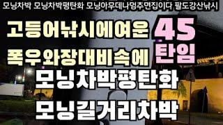 폭우와장대비속에 모닝차박 이런날리는 없었다 엄청난장대비속에 고등어낚시에 여운을달래며 모닝길거리차박 팔도강산낚시