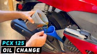 Honda PCX 125 - Engine Oil Change / Strainer Screen Cleaning | Mitch's Scooter Stuff