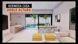 LA CASA IDEAL PARA FAMILIA PEQUEÑA - CON JARDIN INTERIOR, ALBERCA Y DOBLE ALTURA