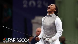 Lauren Scruggs bests World No. 1 Arianna Errigo in MAJOR fencing upset | Paris Olympics | NBC Sports