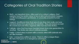 Mrs. Mounts- Themes in the Oral Tradition