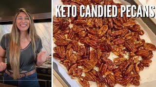 SUGAR FREE PECANS! How to make Keto Candied Pecans!