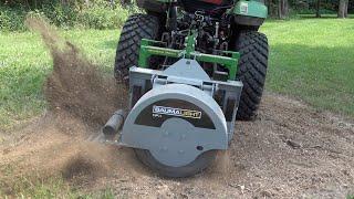 Tim Health Update.  Stumped! Ash Tree vs. Deere 2038R Stump Grinder