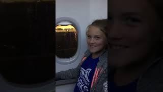 10yr old reaction flying for the first time during takeoff! Priceless!! #shorts