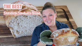 THE BEST Honey Wheat SOURDOUGH Sandwich Bread! How to Make Sourdough Sandwich Bread | EASY SOURDOUGH