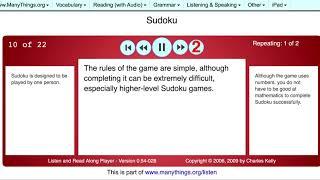 Sudoku (Listen and Read Along - Flash Player)