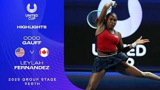 Coco Gauff v Leylah Fernandez Highlights | United Cup 2025 Group A