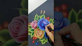 Beautiful 3D Rose painting tutorial|flower painting techniques#shorts#viral#trending#art #painting