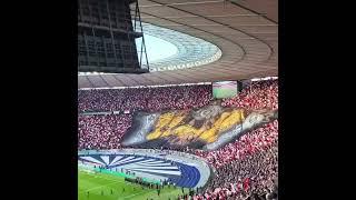 Frankfurt mit einer großen Zweiteiligen Choreografie im #DFBPokal vs RB Leipzig #amazing