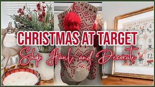 TARGET CHRISTMAS SHOP WITH ME, DECOR HAUL, AND DECORATING IDEAS | FARMHOUSE CHRISTMAS DECOR 2024