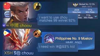 LOW WINRATE PRANK CHOU THEN SHOWING MY REAL WINRATE !! (their reaction ) - Mobile Legends