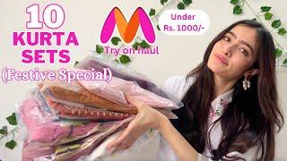 Festive *KURTA SETS* from MYNTRA | Under Rs.1000| *Try on*  first impressions  honest review