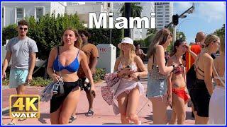 【4K】WALK along Collins Avenue MIAMI BEACH Florida USA travel