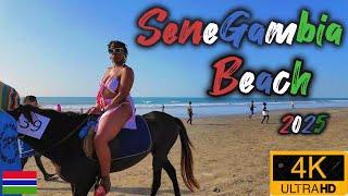 Vibrant SeneGambia Beach Life In 2025 In The Gambia 4K Walking Tour.#TheGambia#BeachLife #Travel2025