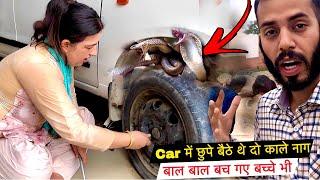 Car में छुपे बैठे थे। दो काले नाग बाल बाल बच गए बच्चे भी| Priya Lifestyle Vlogs