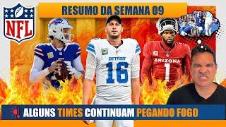 Resumo da Semana 9 da NFL:  Bills, Lions e Cardinals continuam quentes!