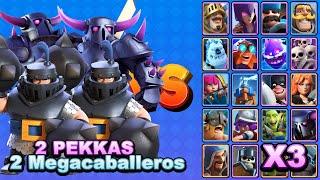 2 PEKKAS Y 2 MEGACABALLEROS vs TODAS LAS CARTAS TERRESTRES X3 | Clash Royale