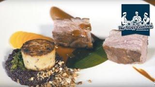 Chef Olly Rouse creates duck liver parfait, lamb rump and white chocolate and praline recipes