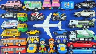 New Toy Car Video, Collection of Truck, Police Car, Bus and Motor Bike