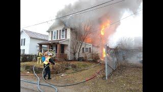 Newark Ohio Fire Department Command View of house fire, 204 Essex Street.