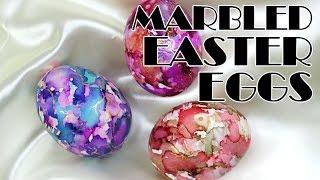 Marbled Easter Eggs with Alcohol Ink & Gold Details | TUTORIAL