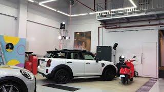 Setup at Mini Cooper showroom with Ultra Sound System