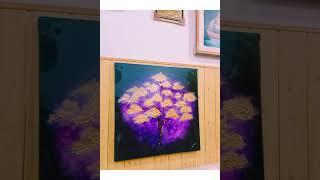 Golden tree painting ️# Gold leaf Art~ K.K Art Studio 