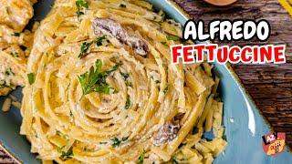 Creamy Chicken Alfredo Fettuccine Pasta Recipe | Creamy Pasta Alfredo Recipe with Mushroom & Garlic