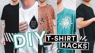 5 DIY T-SHIRT HACKS Transform Your Old Shirts (NO SEW + SUPER EASY) // Imdrewscott