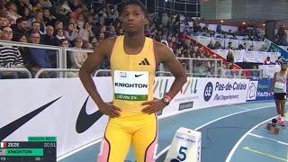 Erriyon Knighton World lead 200m indoor 20.21 Lievin