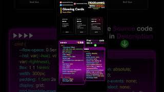 Glowing Card HTML CSS JS #programmingwithkrishna #html #css #js  #cssanimation #javatutorial #python